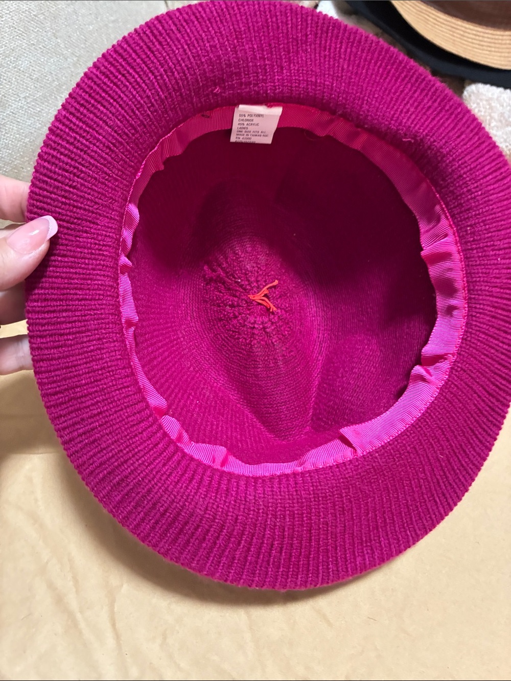 Fuchsia Sweater Knit Bucket Hat - Picture 2 of 9